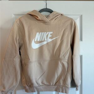 Nike Tan Hoodie with White Swoosh Logo
